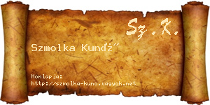 Szmolka Kunó névjegykártya